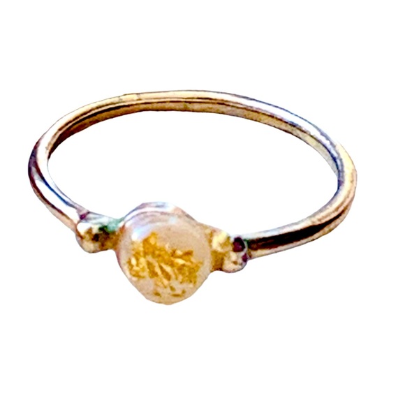 Gold Fleck Fashion Ring Woman’s Costume Jewelry Feminine Delicate Ring Jewelry - Picture 2 of 4